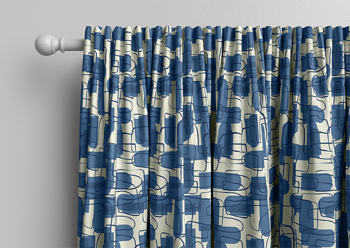Meander, Navy - Made to Measure Curtains - Image 10